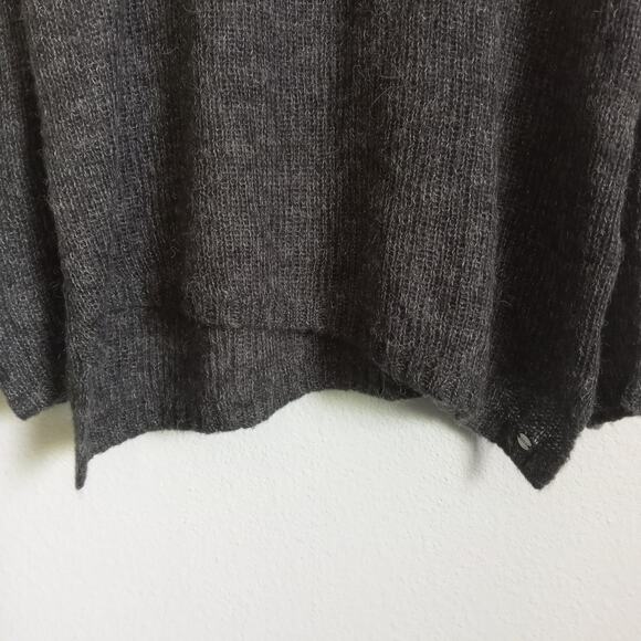 GUESS Gray Asymmetrical Sweater Small Slouchy Long Sleeve Loose Knit Faux Mohair - Picture 4 of 8